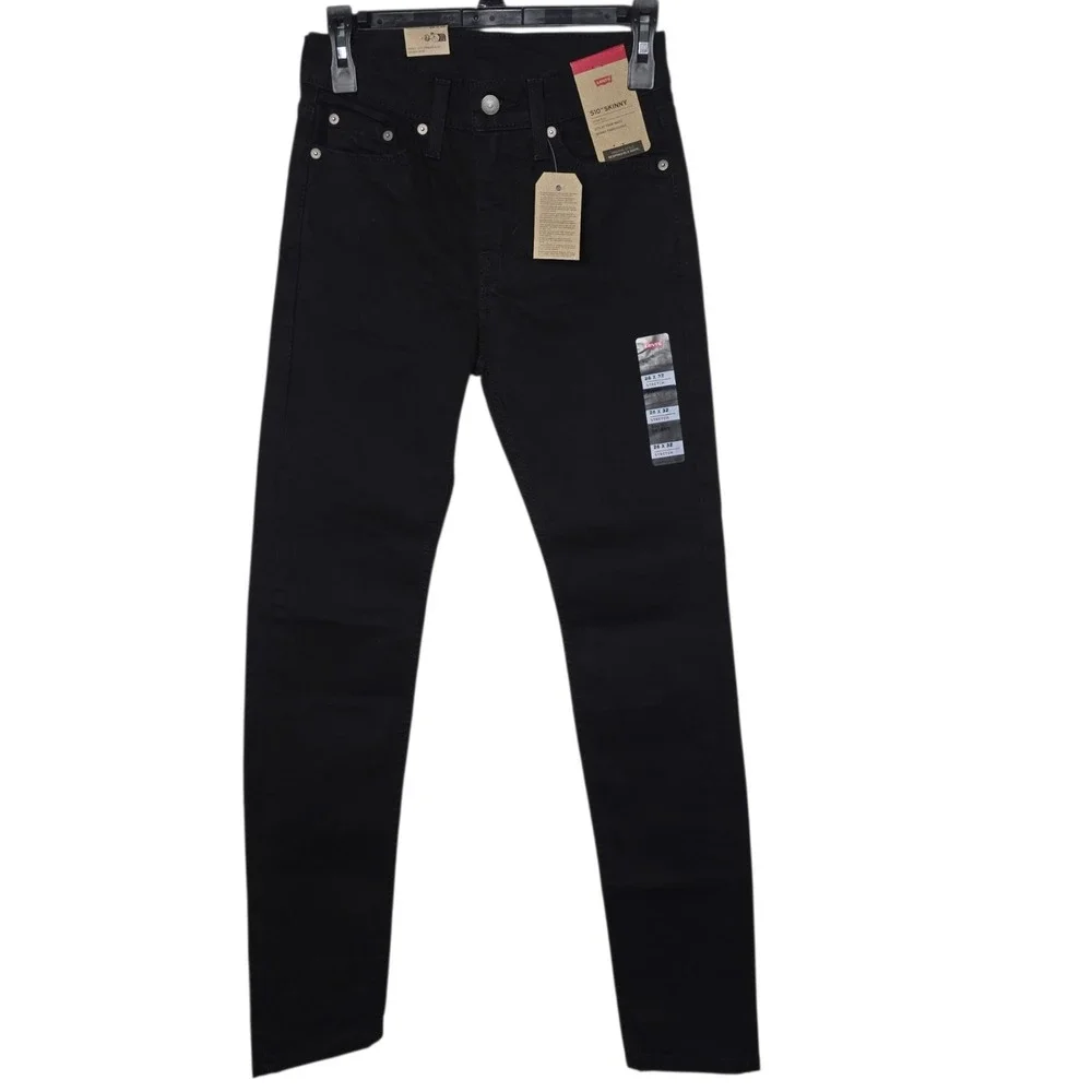 Levis 510 Skinny Jeans Mens 26x32 Black Stretch Denim Modern Fit Pants NEW